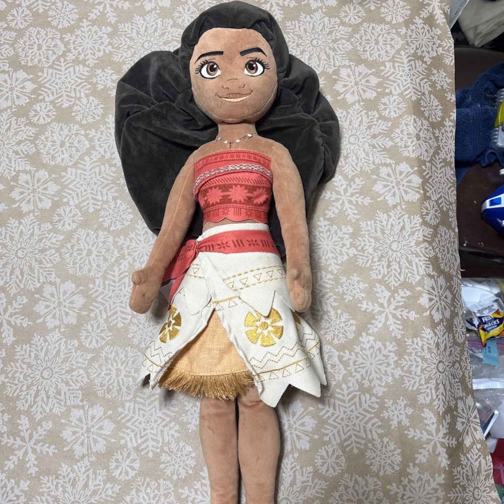 DISNEY STORE  Moana Princess Plush 20" Soft Doll Stuffed Toy Preowned